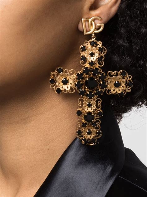 earrings dolce gabbana look alike|Dolce & Gabbana cross earrings.